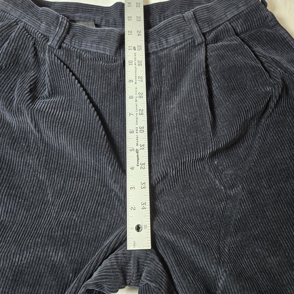 Jos A‎ Bank Corduroy Pants Tag 35x32 Measures 32x30 Pleated  Dark Navy Cuffed - Picture 7 of 11